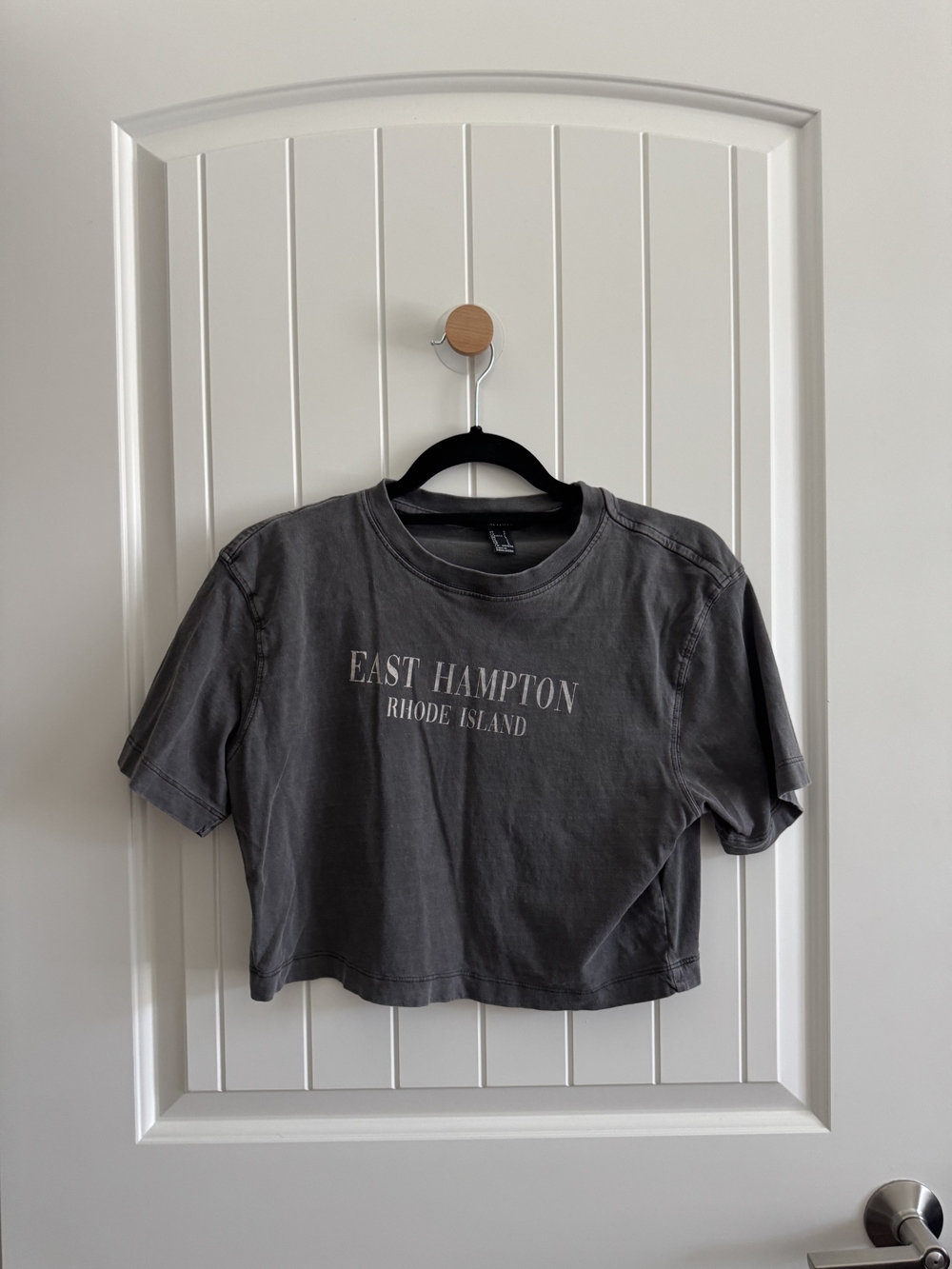 Forever 21 Washed Gray Graphic Cropped Tee